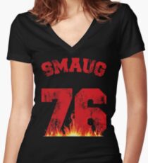 Smaug 76 Women's Fitted V-Neck T-Shirt