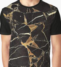 Gold Marble – Black Marble – Cool Elegant Girly Marble Gift Design Graphic T-Shirt