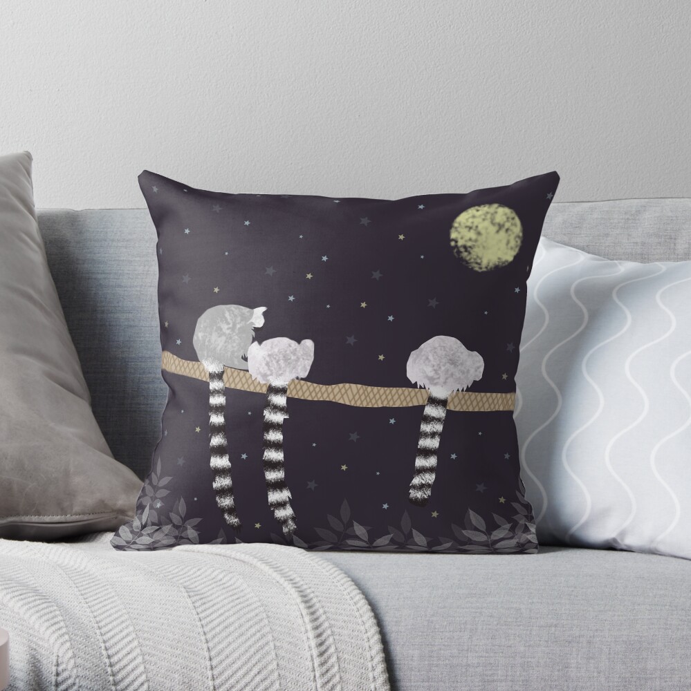 Lemurs Throw Pillow