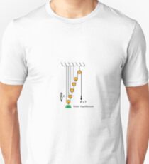 Problem, Mechanics, Newton's laws, f=mg, cords, cord, pulley,  weight Unisex T-Shirt
