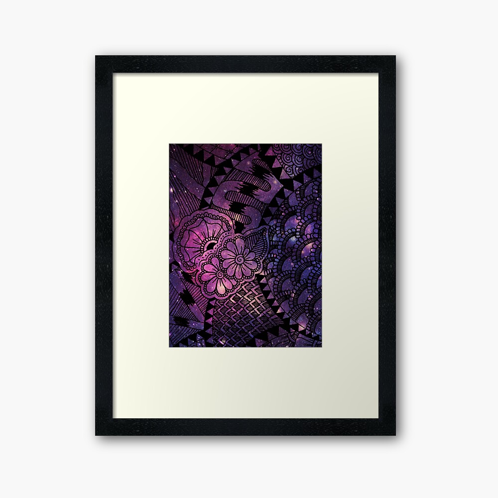 Space Floral Framed Art Print