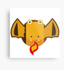 Cute Dragon Orange Metal Print