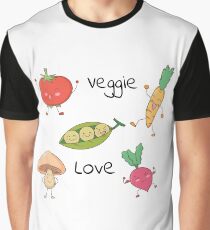 Veggie Love Fun Print Graphic T-Shirt