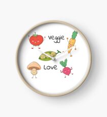 Veggie Love Fun Print Clock