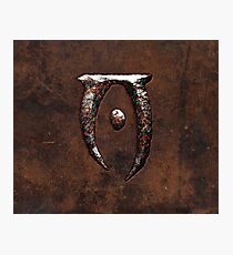 Oblivion Logo - Metal and Fire Embossed in Leather Photographic Print