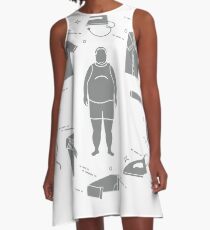 Fat man, irons and different clothes. A-Line Dress