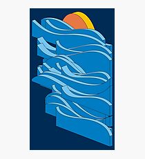 Sunset with isometric waves Photographic Print