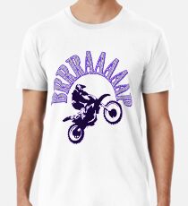 Brrraaaaap Blue Checkered Flag Moto Language Men's Premium T-Shirt