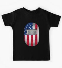 American Welder USA Flag Hood Kids Tee
