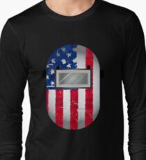 American Welder USA Flag Hood Long Sleeve T-Shirt