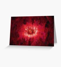 Red pink dark black flower explosion Greeting Card