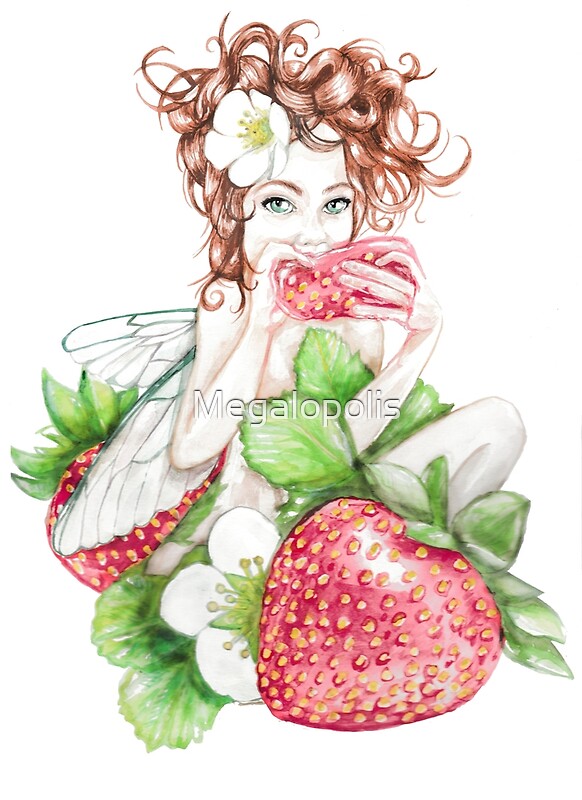 "Strawberry Fairy " by Megalopolis Redbubble
