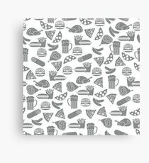 Seamless pattern with different foods. Canvas Print