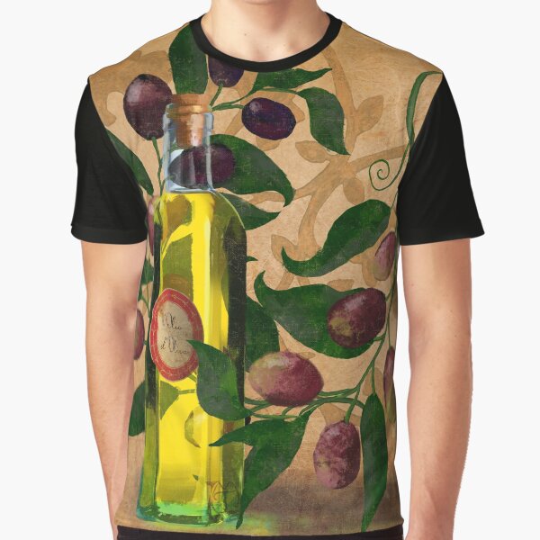 Olives and Italian Olive Oil still life kitchen art Graphic T-Shirt