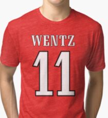 Wentz 11 Eagles Tri-blend T-Shirt