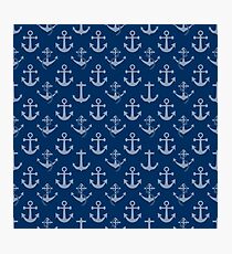 Nautical Blue Sail Boat Anchors Photographic Print