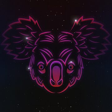 KOALA VAPORWAVE, modern art, neon colors' Sticker