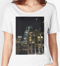 Building, Skyscraper, New York, Manhattan, Street, Pedestrians, Cars, Towers Women's Relaxed Fit T-Shirt
