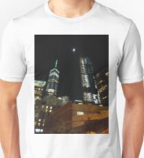 Building, Skyscraper, New York, Manhattan, Street, Pedestrians, Cars, Towers Unisex T-Shirt