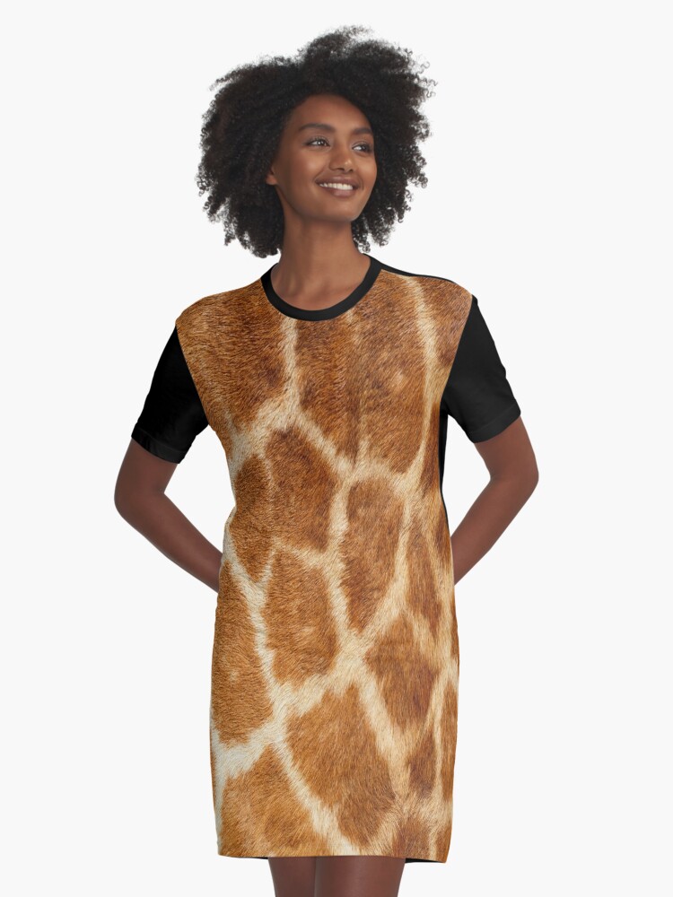 giraffe print shirt dress