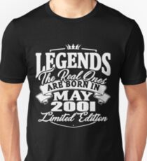 Real legends are born in may 2001 Slim Fit T-Shirt