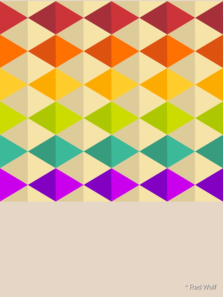 Geometric Pattern: Split Diamond: Rainbow by redwolfoz