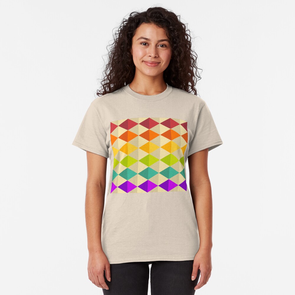 Geometric Pattern: Split Diamond: Rainbow Classic T-Shirt