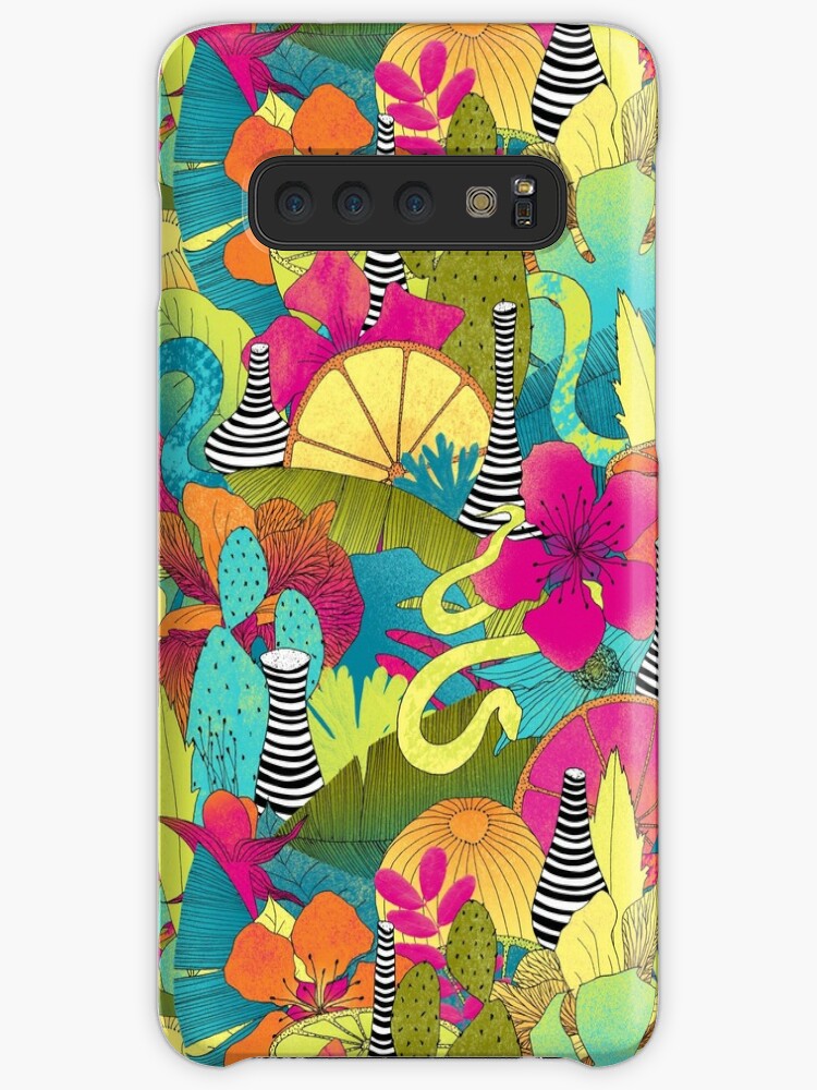 Tropical snake and flowers Samsung S10 Case