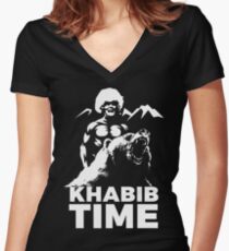 KHABIB TIME Women's Fitted V-Neck T-Shirt