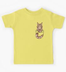 Pocket Cute Maine Coone Kitten Kids Tee