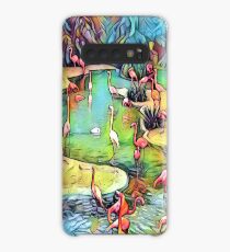 Neural Flamingos Case/Skin for Samsung Galaxy