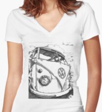 SPLiT Bus Women's Fitted V-Neck T-Shirt