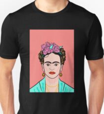 Frida Kahlo ( Coral background ) Unisex T-Shirt
