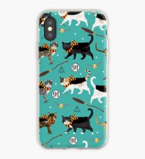 cat potter wizarding world pattern iPhone Case