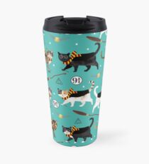 cat potter wizarding world pattern Travel Mug
