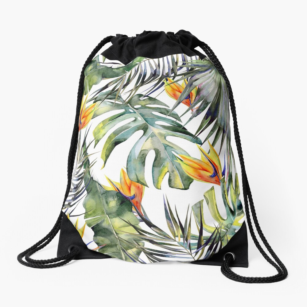 TROPICAL GARDEN Drawstring Bag