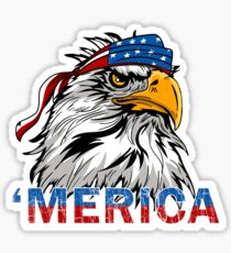 Pegatina Merica Eagle Mullet Merica Bandera americana 4 de julio Día de la Independencia Murica USA Pride Memorial patriotismo
