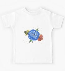 Blue Rose (Watercolor) Kids Tee