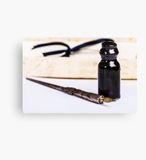 Old pen and ink bottle Canvas Print