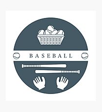 Gloves, balls, baseball bats. Baseball equipment. Photographic Print