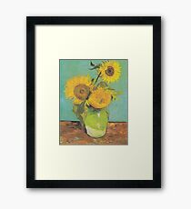 Three Sunflowers in a Vase by Van Gogh Framed Print