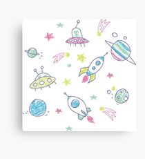 Space adventure doodle Canvas Print