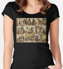 Tarot cards pattern Women's Fitted Scoop T-Shirt