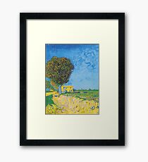 Avenue at Arles with houses by Van Gogh Framed Print