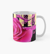 BLACK VICTORIAN STYLE PINK SPRING ROSE FLOWERS Mug