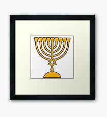Jewish candelabrum menorah hanoukkia Framed Print
