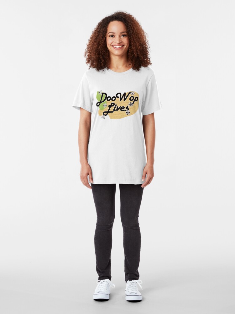 Alternate view of Doo Wop Lives T-shirt Hoodie, stickers Slim Fit T-Shirt