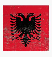scratched Albania flag Photographic Print