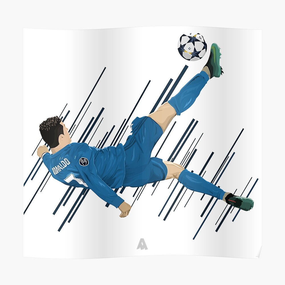 "Cristiano Ronaldo's Iconic Bicycle Kick" Poster by abhayvincent
