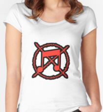 Noise Not Music Red Outlined Fitted Scoop T-Shirt
